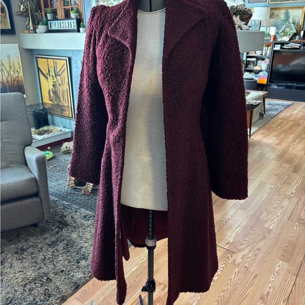 Chic Burgundy Trench Coat for Women